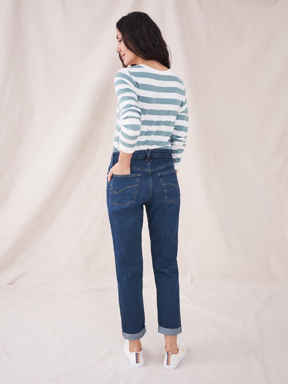 Katy Slim Jean in MID DENIM - MODEL BACK