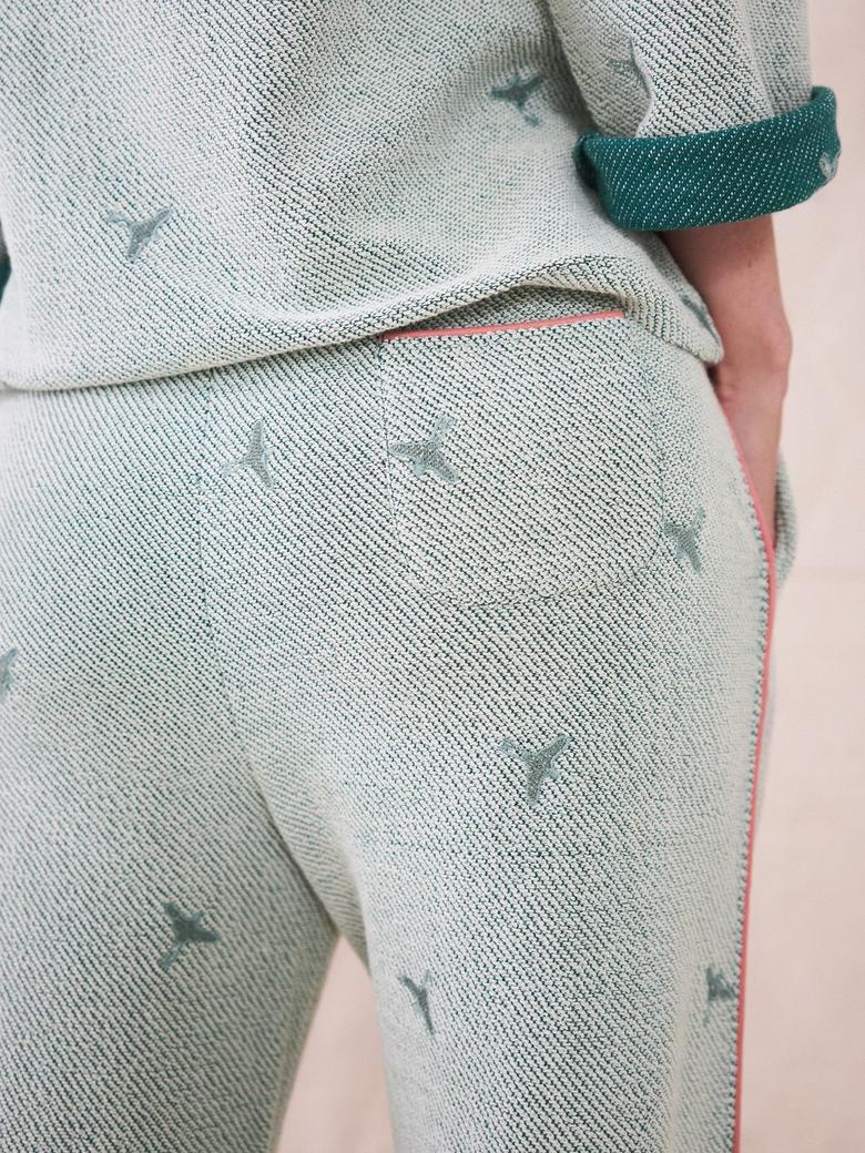 White Stuff Orla Women s Lounge Pants Embroidered Design Ladies