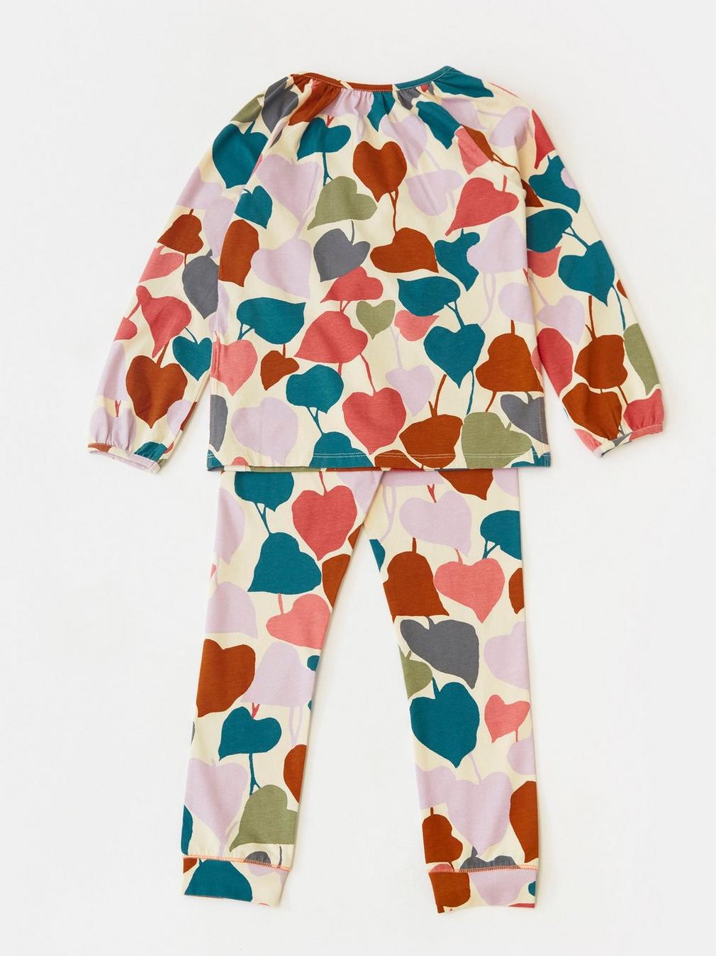 Heart Jersey PJ Set in GREY MLT - FLAT BACK