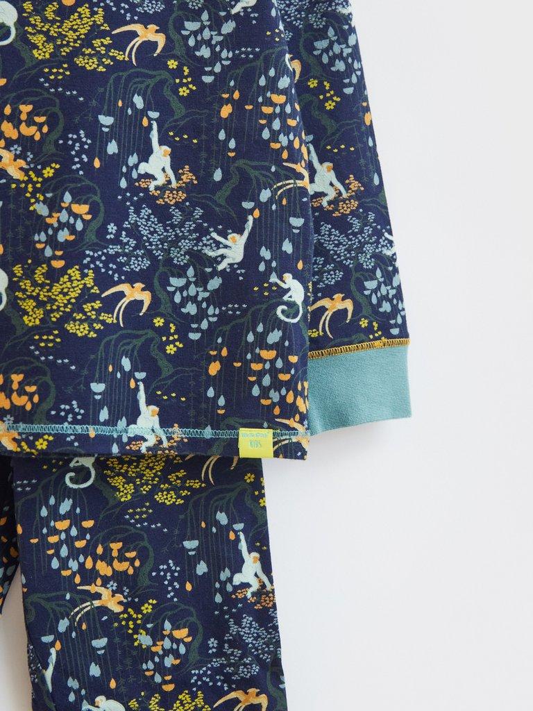 Jungle PJ Set in NAVY MULTI - FLAT DETAIL