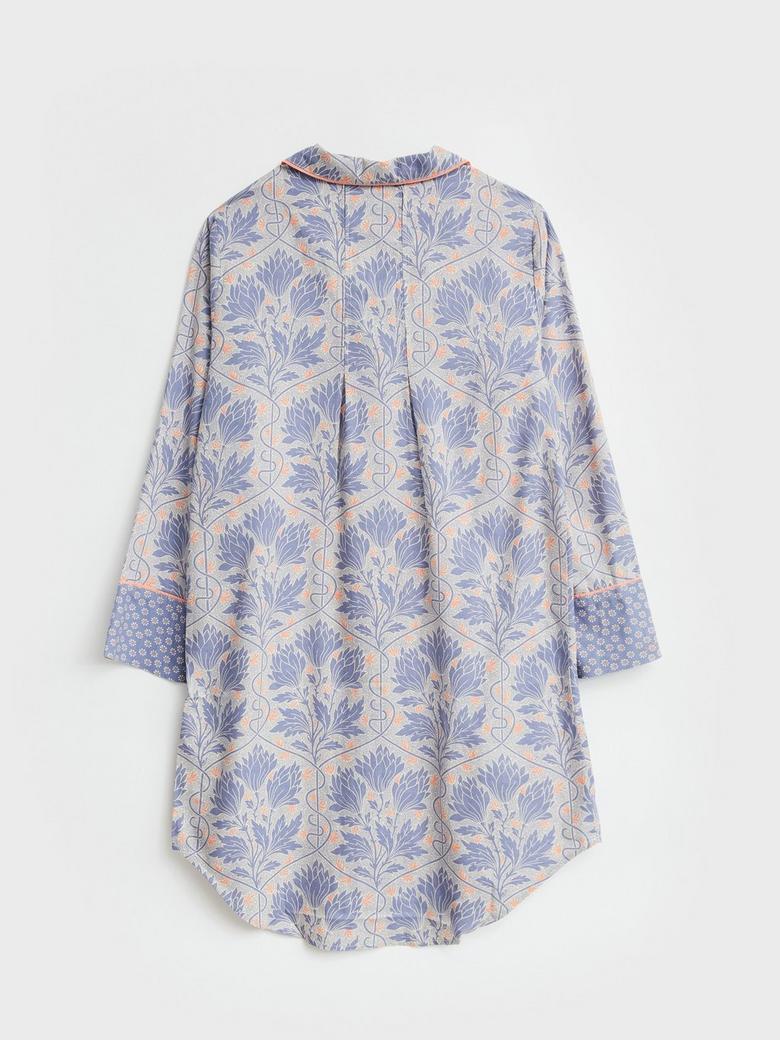 White Stuff Nina Women's Night Shirt Dress Ladies Collared Long Sleeve