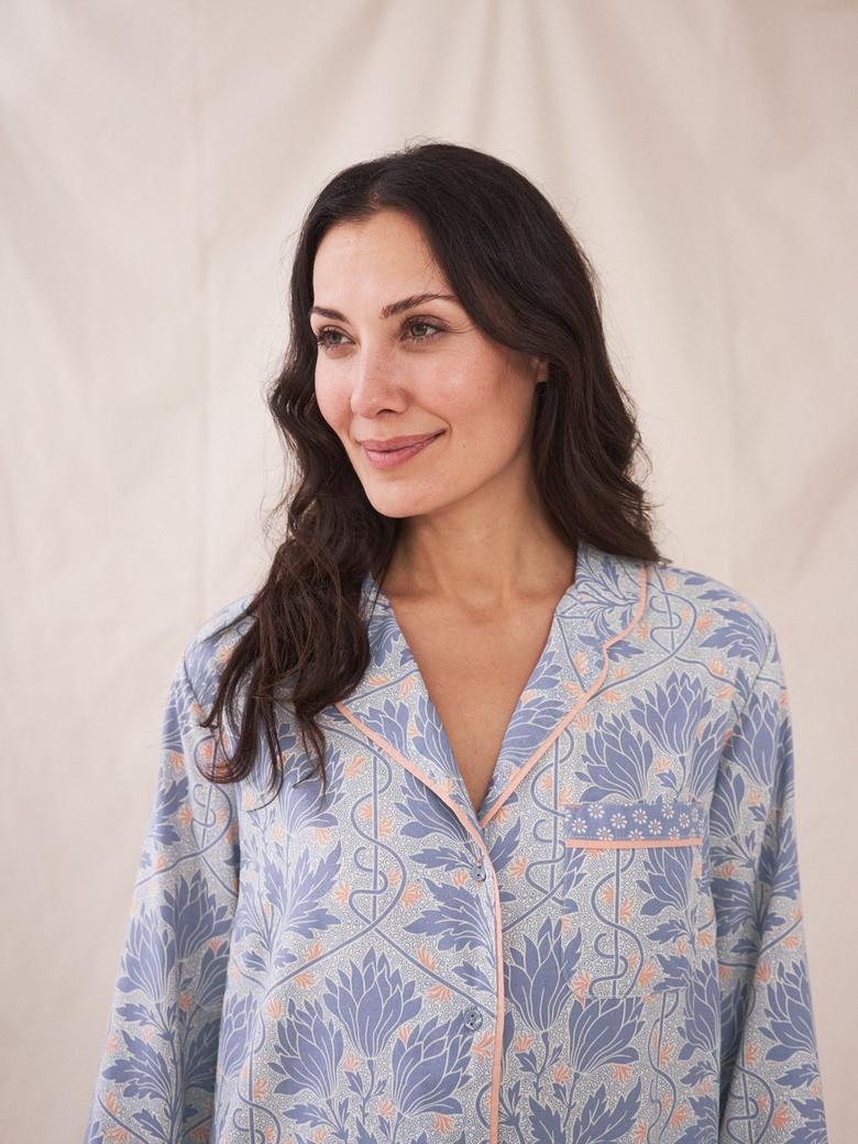 White Stuff Nina Women's Night Shirt Dress Ladies Collared Long Sleeve