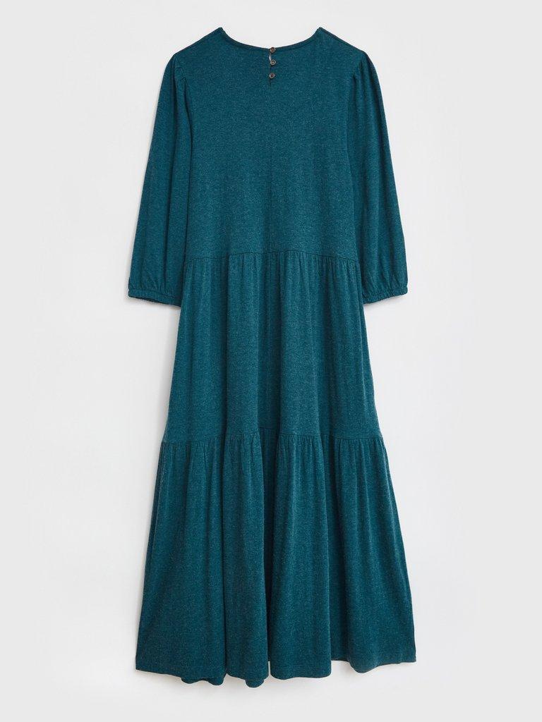 Atlantic Jersey Dress in DARK TEAL - FLAT BACK