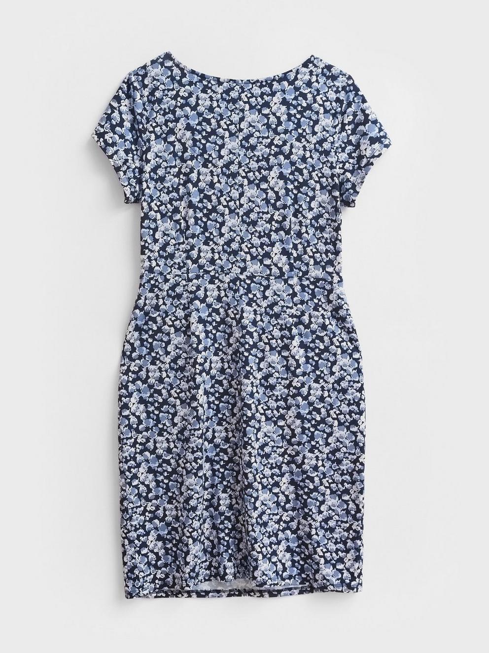 Chile Jersey Dress in NAVY MULTI - FLAT BACK