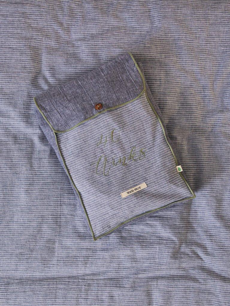 Reversible Bed Linen Double in BLUE MLT - MODEL BACK