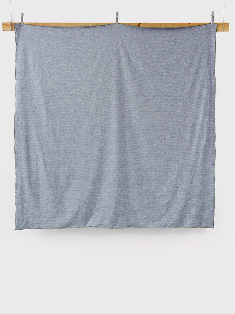 Reversible Bed Linen SuperKing in BLUE MLT - FLAT DETAIL