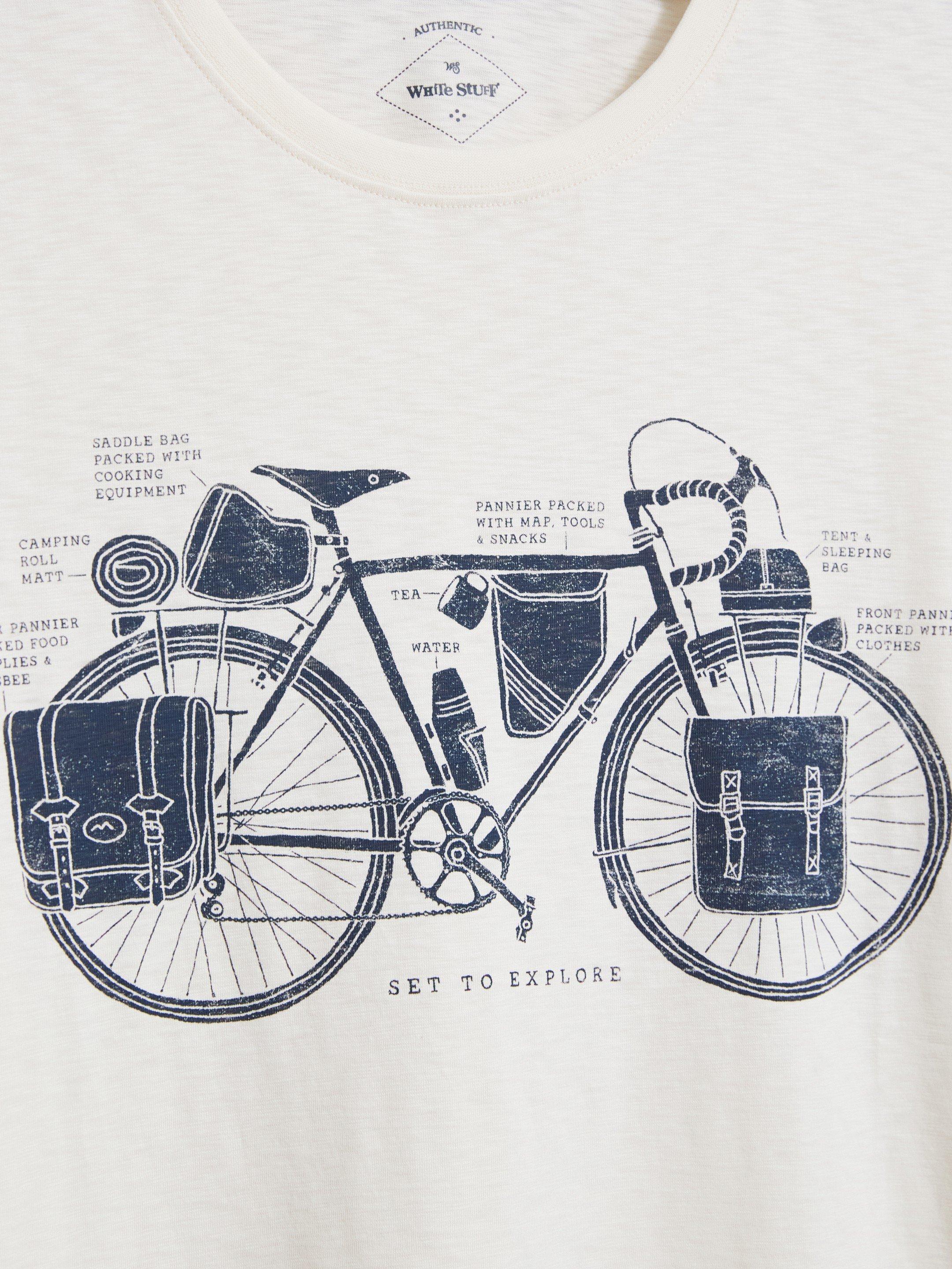 Explore Bike Graphic Tee in NAT WHITE - FLAT DETAIL