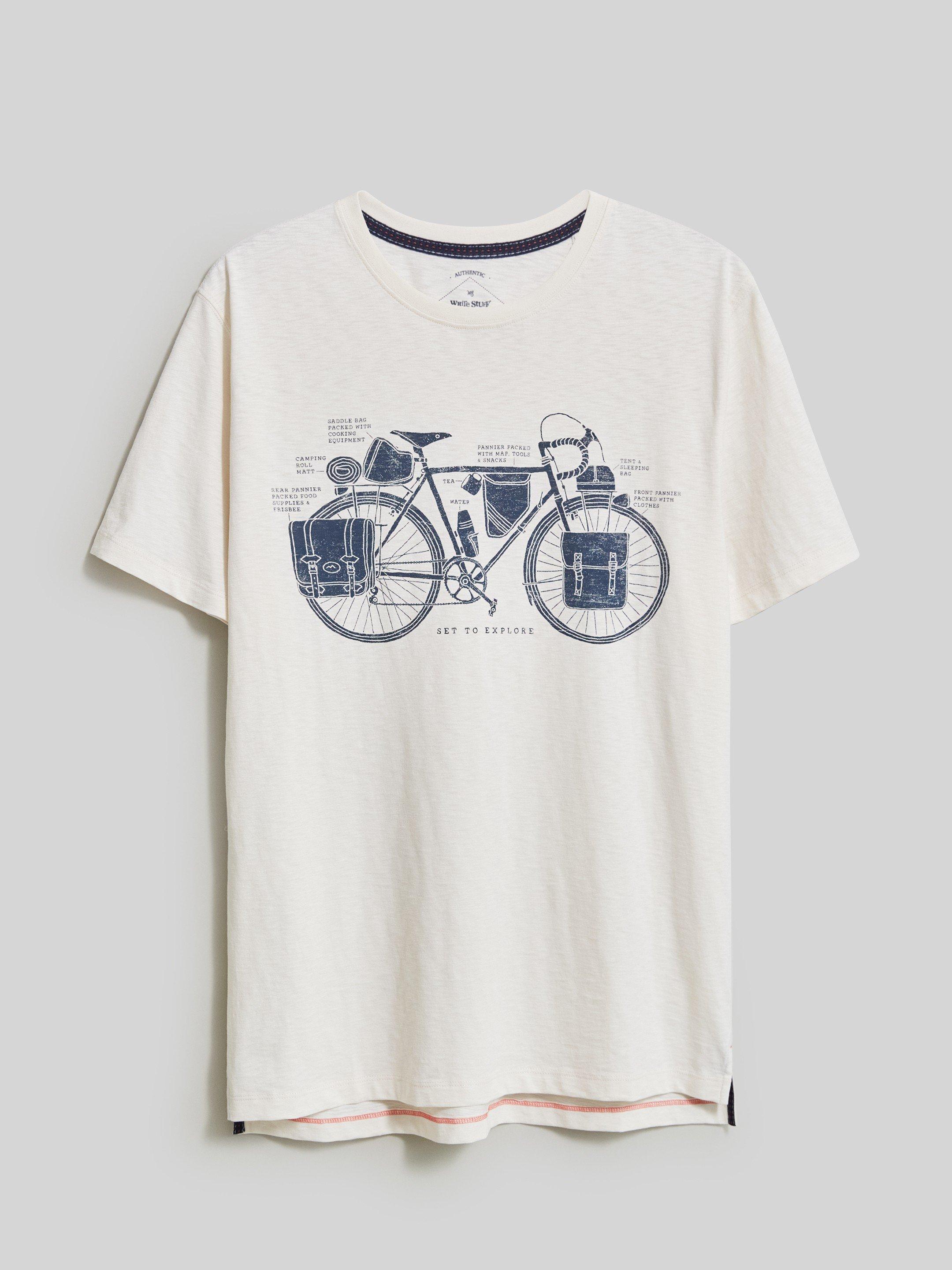 Explore Bike Graphic Tee in NAT WHITE - FLAT FRONT