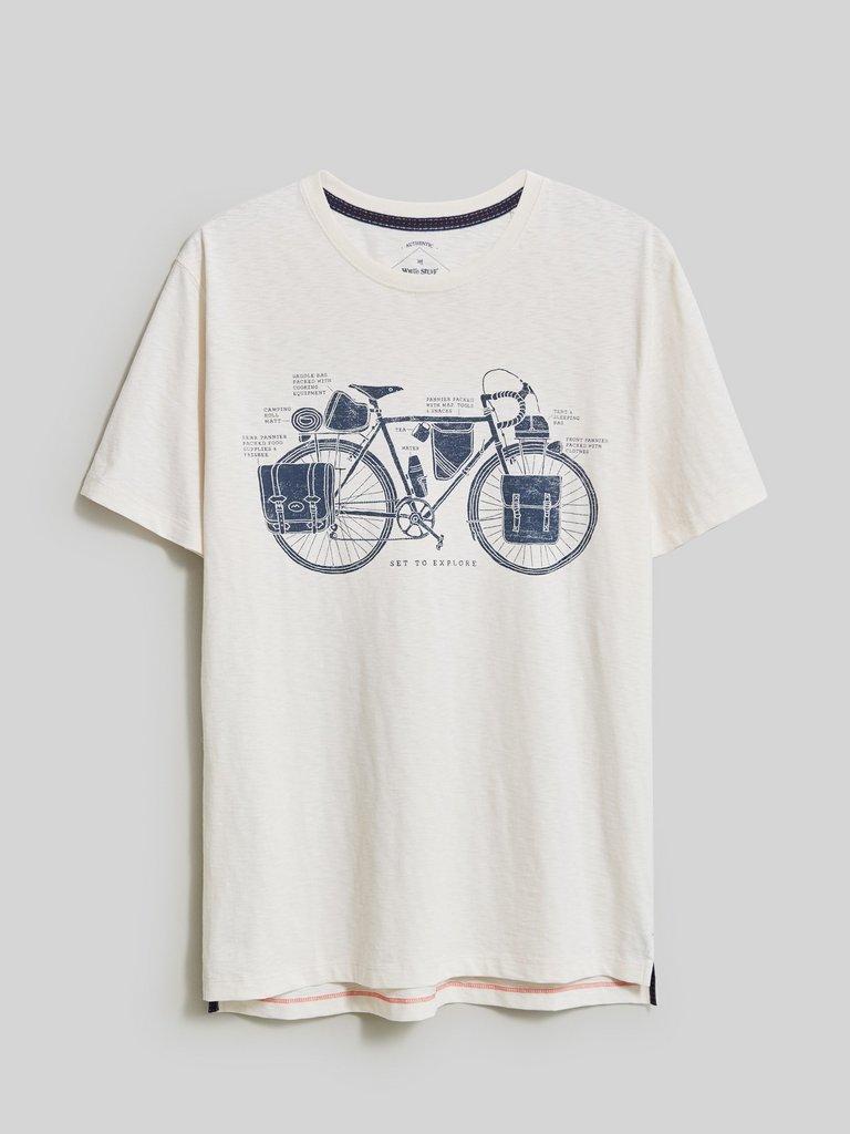 Explore Bike Graphic Tee in NAT WHITE - FLAT FRONT