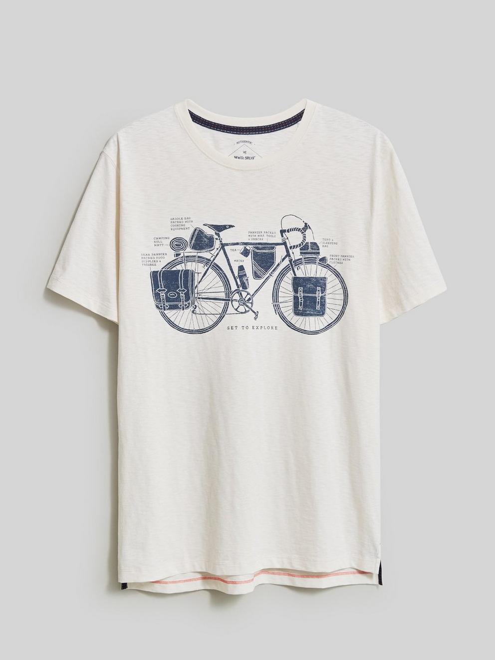 Explore Bike Graphic Tee in NAT WHITE - FLAT FRONT