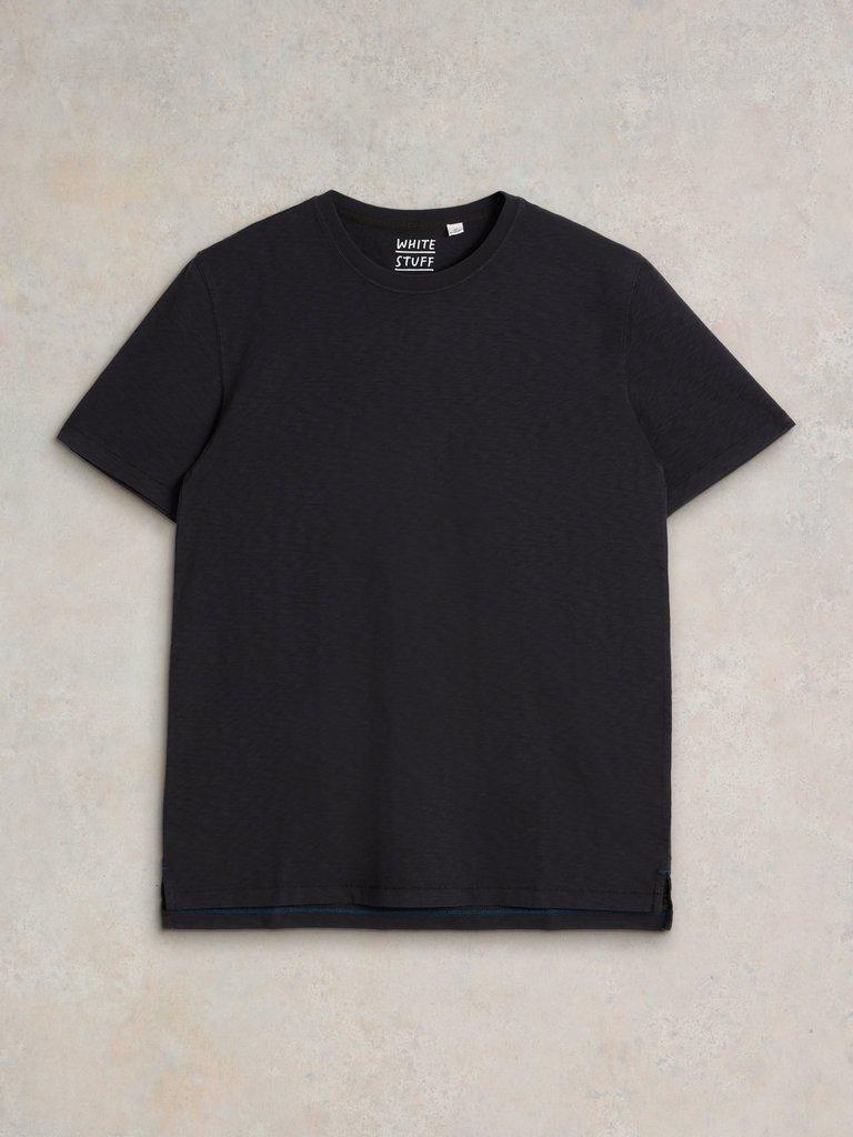 Abersoch Short Sleeve Tee in BLACK - FLAT FRONT