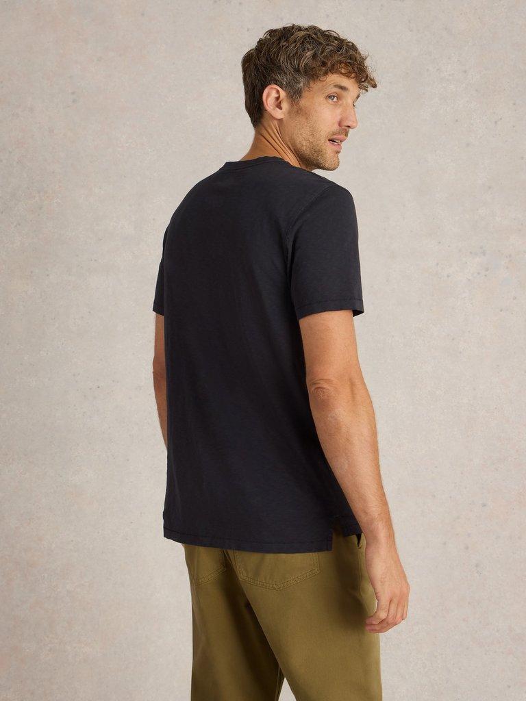 Abersoch Short Sleeve Tee in BLACK - MODEL BACK