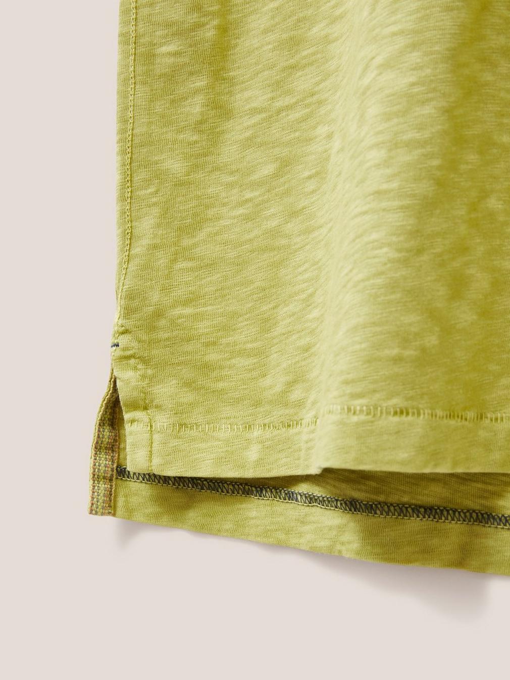 Abersoch Short Sleeve Tee in BRT GREEN - FLAT DETAIL