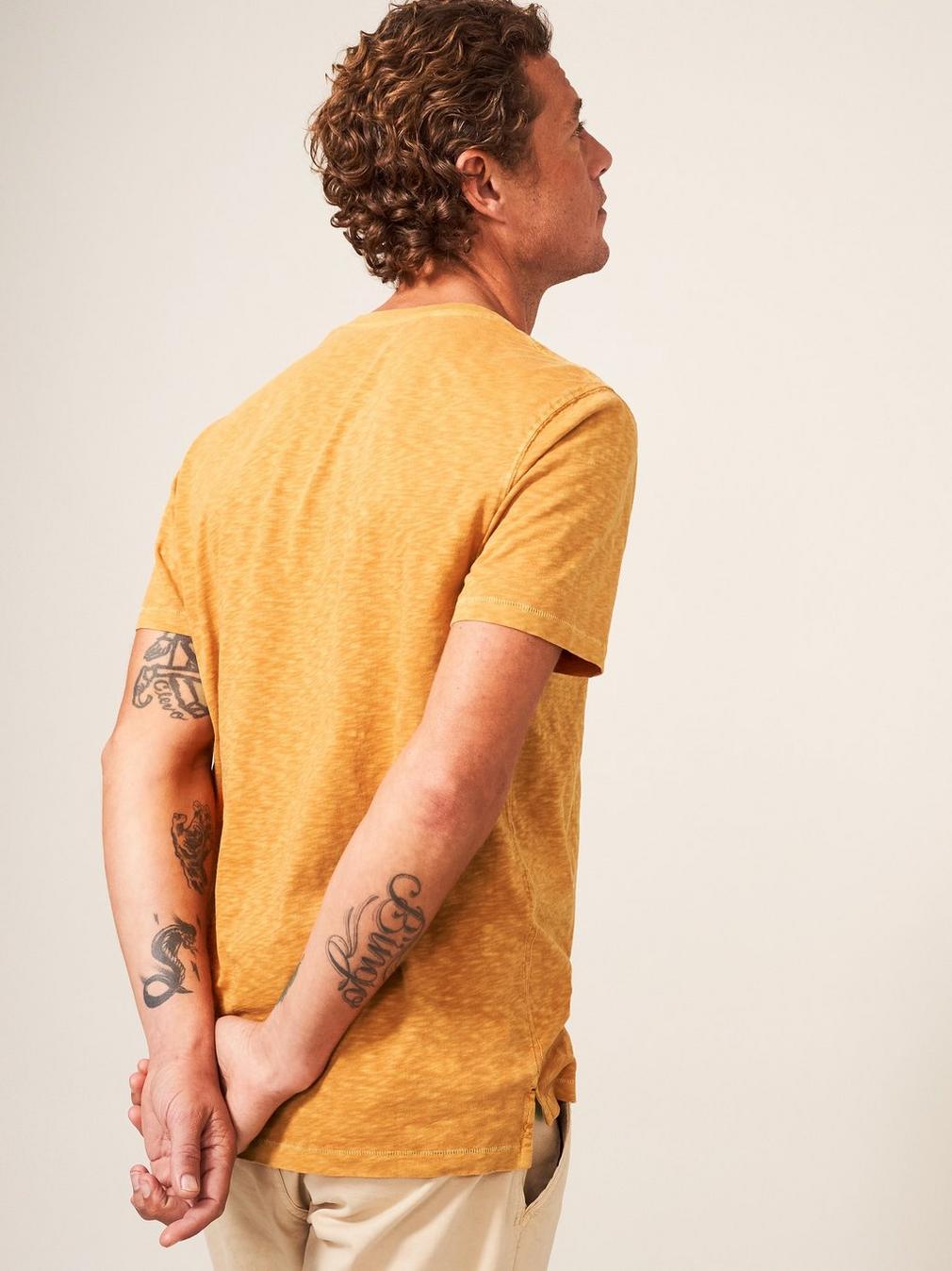 Abersoch Short Sleeve Tee in BRT ORANGE - MODEL BACK