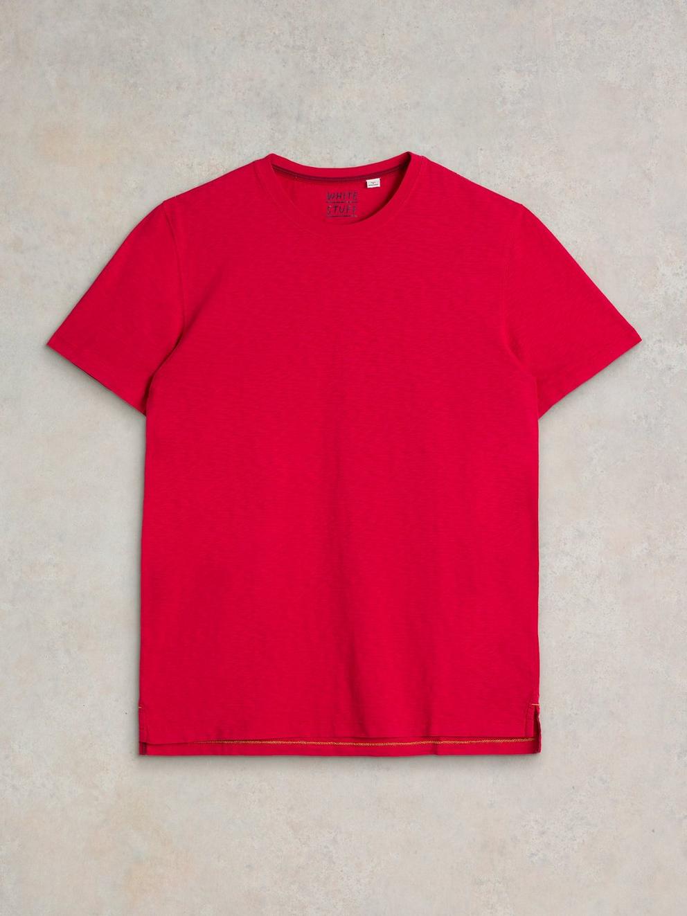 Abersoch Short Sleeve Tee in BRT RED - FLAT FRONT