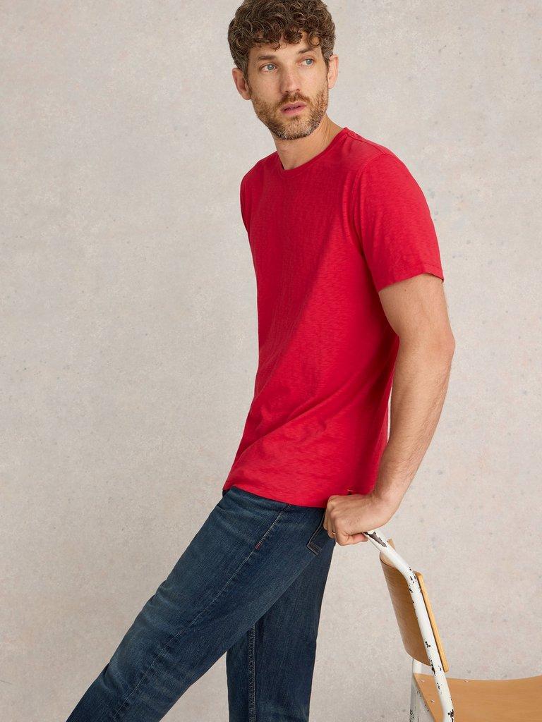 Abersoch Short Sleeve Tee in BRT RED - LIFESTYLE