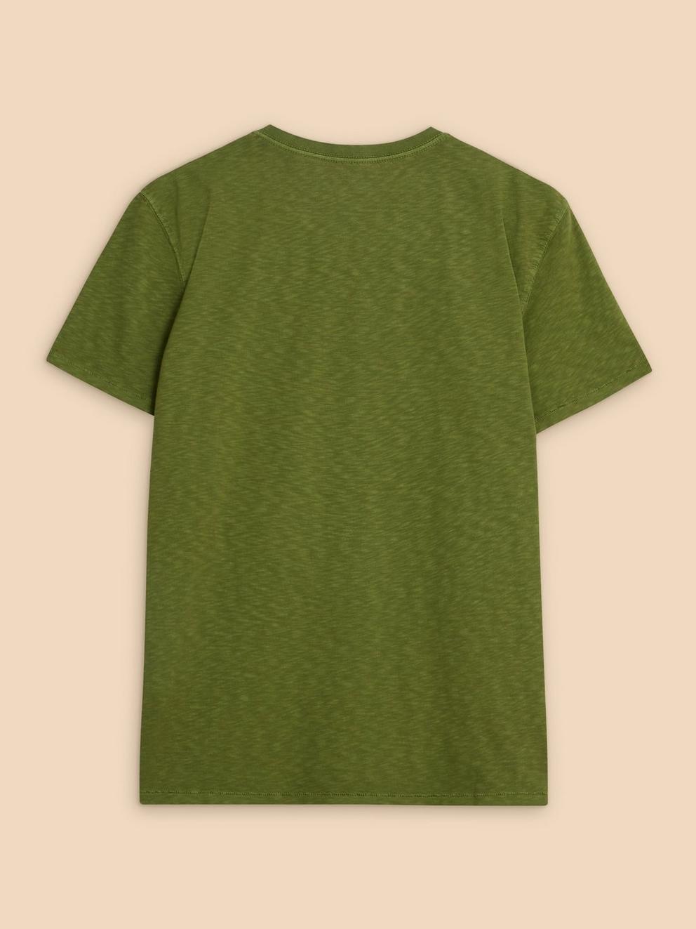 Abersoch Short Sleeve Tee in DEEP GRN - FLAT BACK