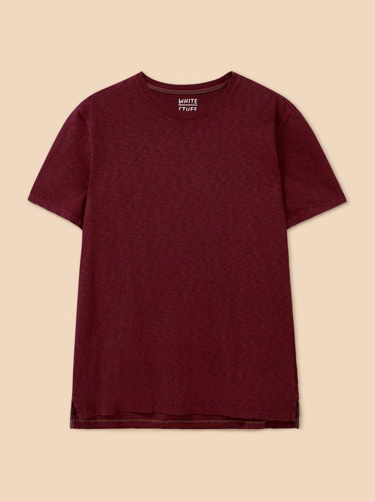 Abersoch Short Sleeve Tee in DK PLUM - FLAT FRONT