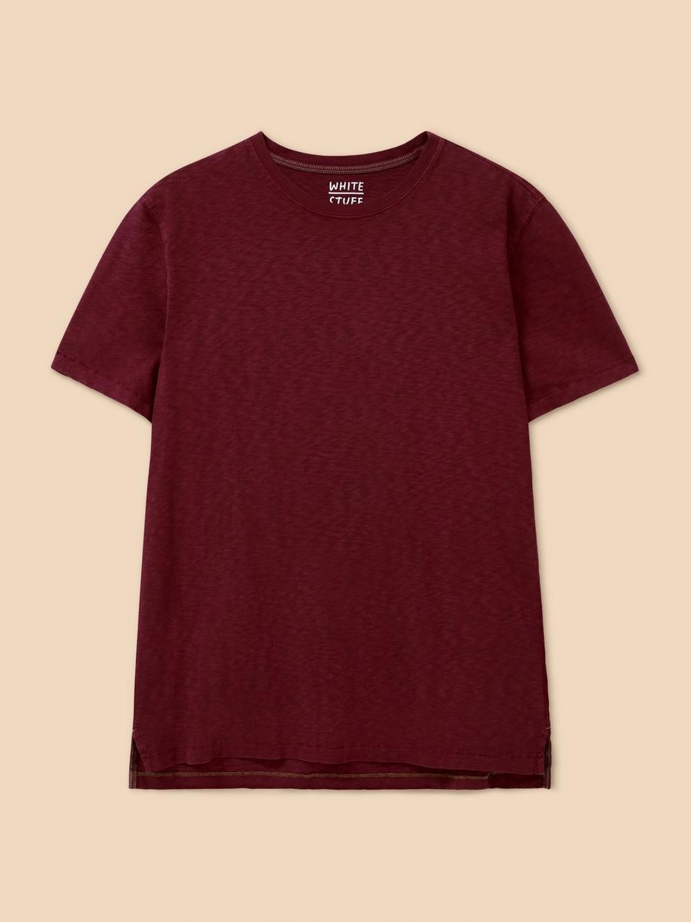 Abersoch Short Sleeve Tee in DK PLUM - FLAT FRONT