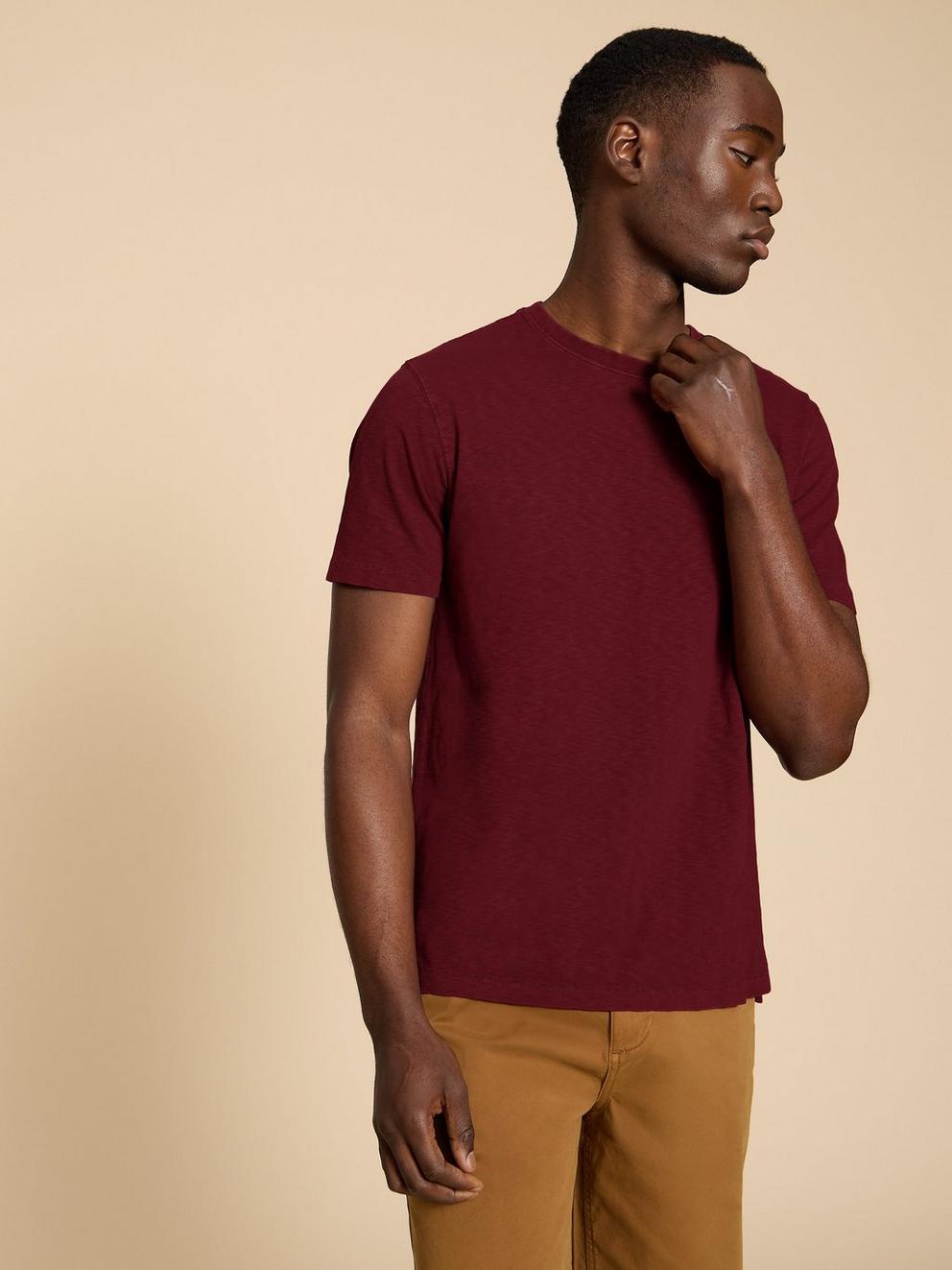 Abersoch Short Sleeve Tee in DK PLUM - LIFESTYLE