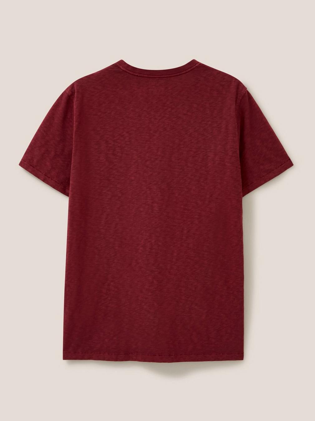 Abersoch Short Sleeve Tee in DK RED - FLAT BACK