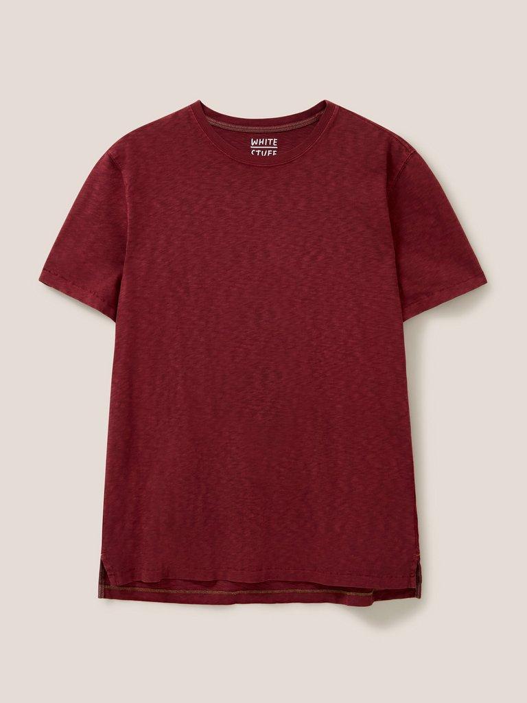 Abersoch Short Sleeve Tee in DK RED - FLAT FRONT