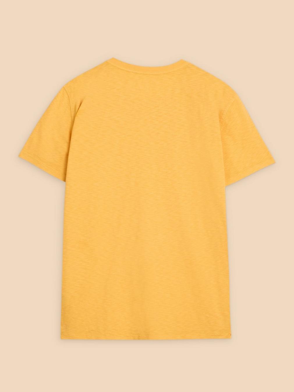 Abersoch Short Sleeve Tee in DK YELLOW - FLAT BACK