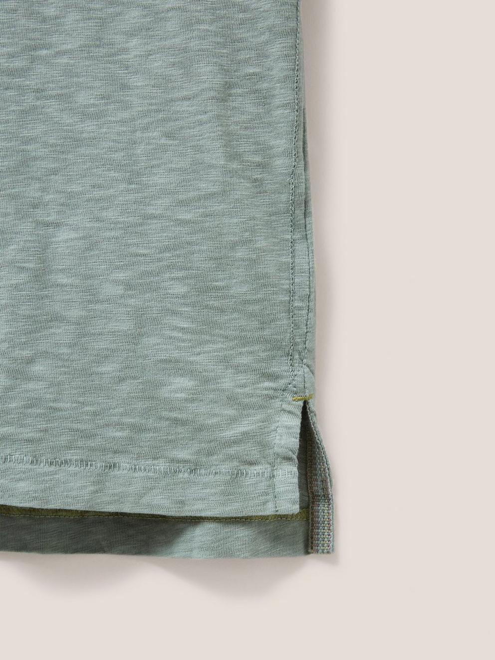 Abersoch Short Sleeve Tee in DUS GREEN - FLAT DETAIL