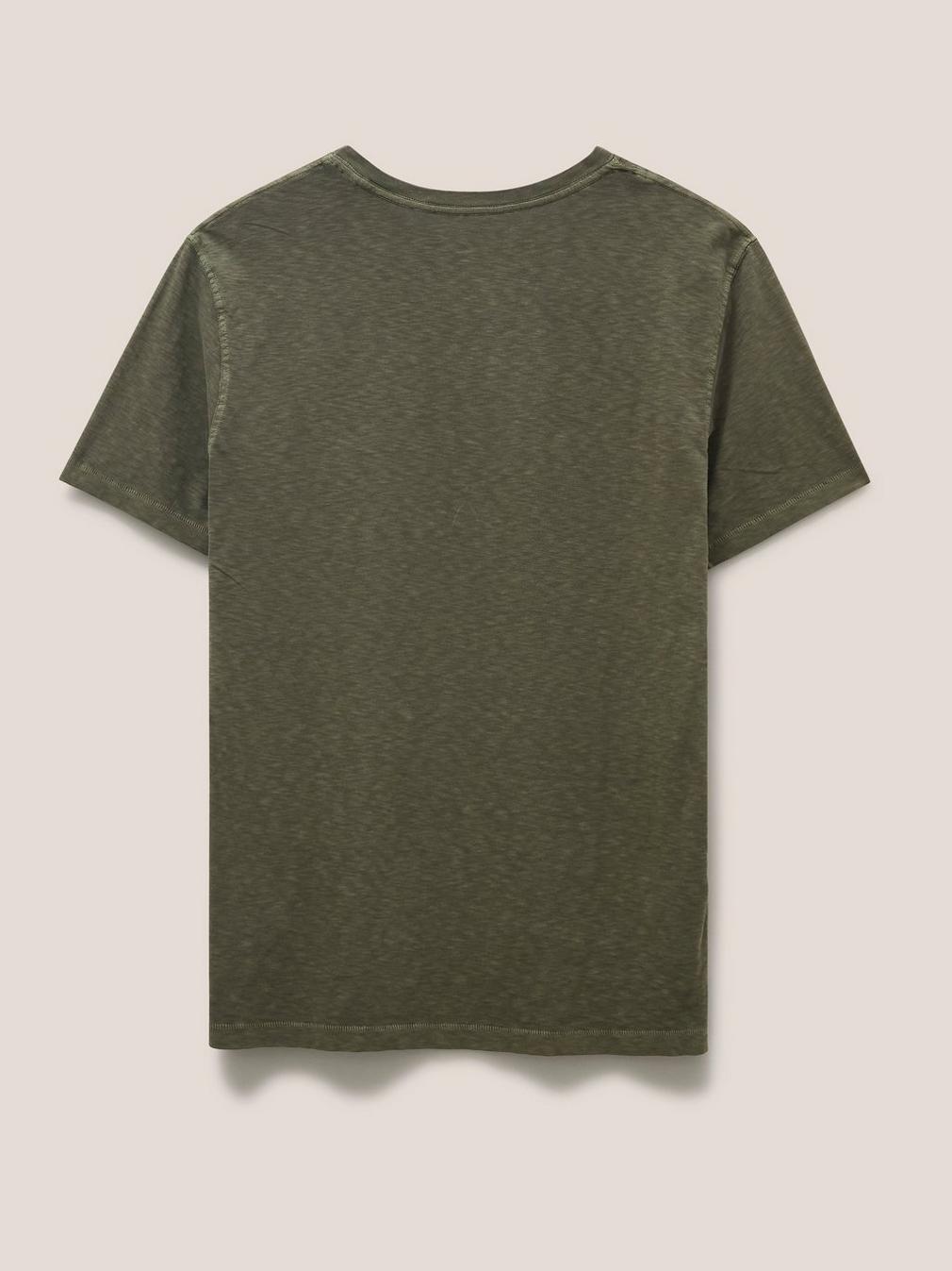 Abersoch Short Sleeve Tee in KHAKI GRN - FLAT BACK