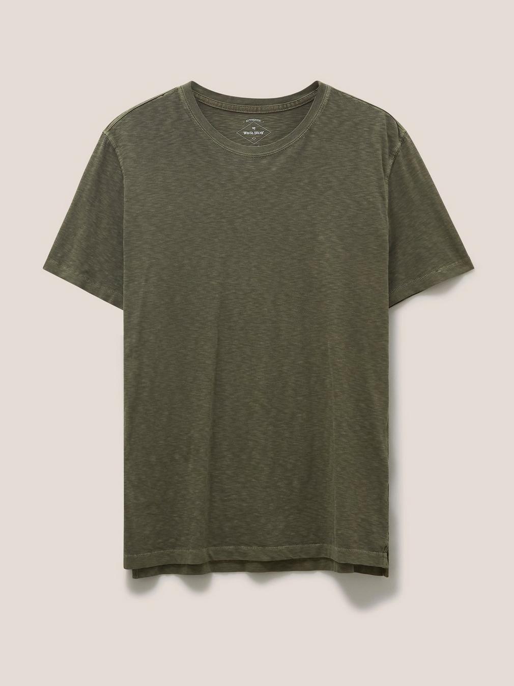 Abersoch Short Sleeve Tee in KHAKI GRN - FLAT FRONT