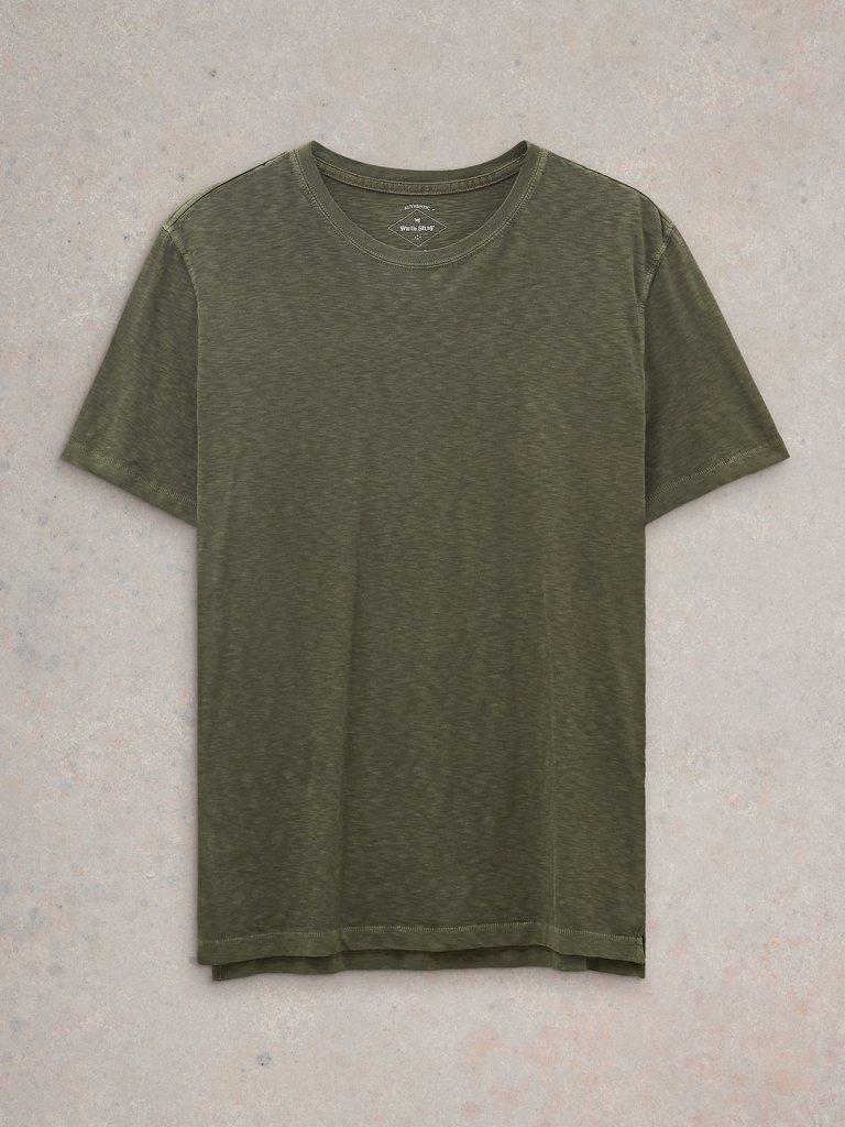 Abersoch Short Sleeve Tee in KHAKI GRN - FLAT FRONT