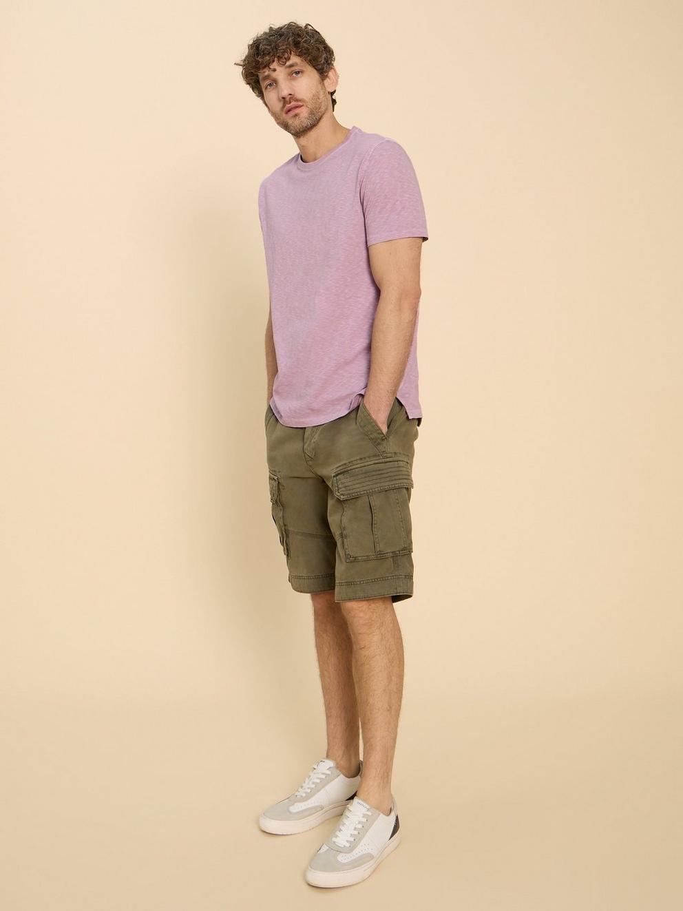 Abersoch Short Sleeve Tee in LGT PURPLE - MODEL DETAIL