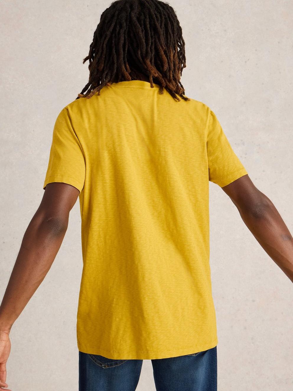 Abersoch Short Sleeve Tee in LGT YELLOW - MODEL BACK