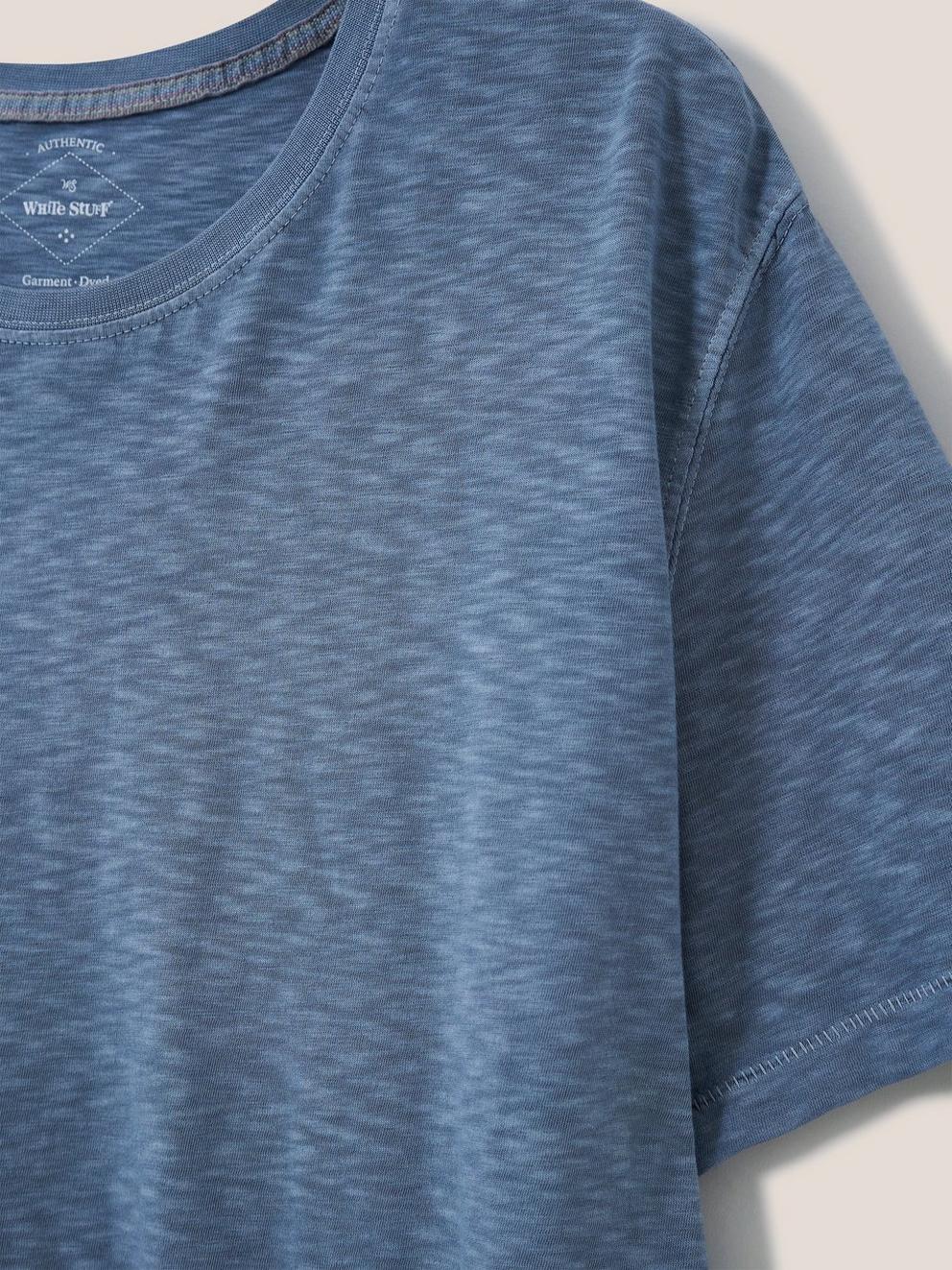 Abersoch Short Sleeve Tee in MID BLUE - FLAT DETAIL