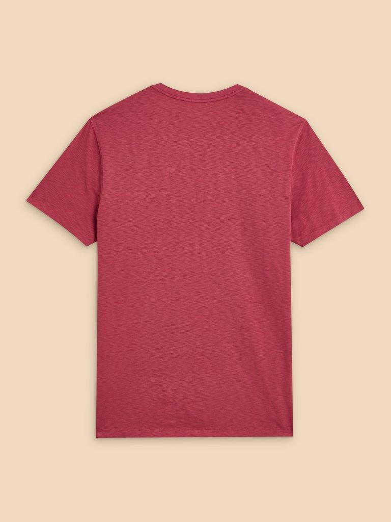 Abersoch Short Sleeve Tee in MID CORAL - FLAT BACK