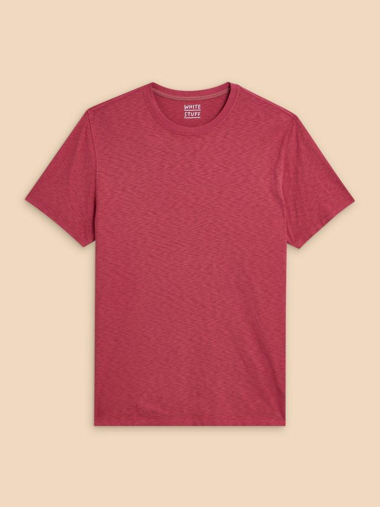 Abersoch Short Sleeve Tee in MID CORAL - FLAT FRONT