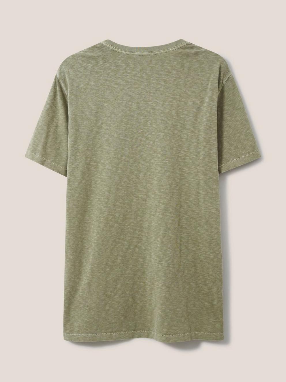 Abersoch Short Sleeve Tee in MID GREEN - FLAT BACK