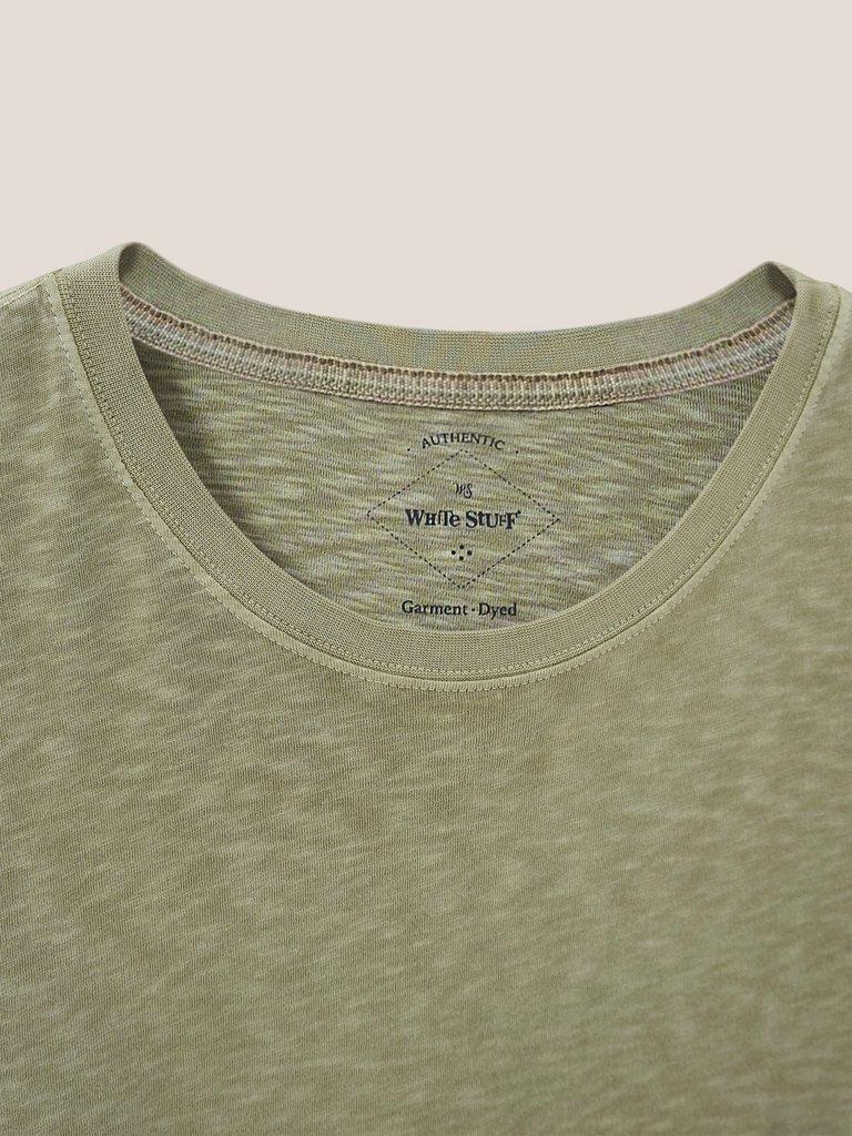 Abersoch Short Sleeve Tee in MID GREEN - FLAT DETAIL