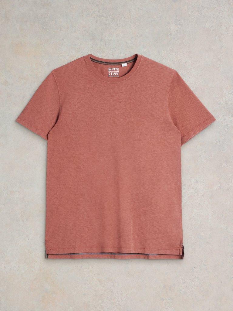 Abersoch Short Sleeve Tee in MID PINK - FLAT FRONT