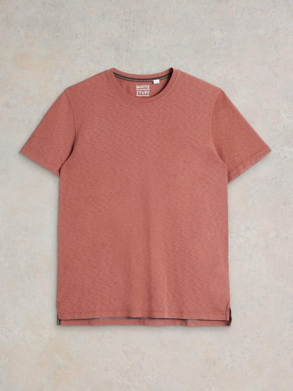 Abersoch Short Sleeve Tee in MID PINK - FLAT FRONT