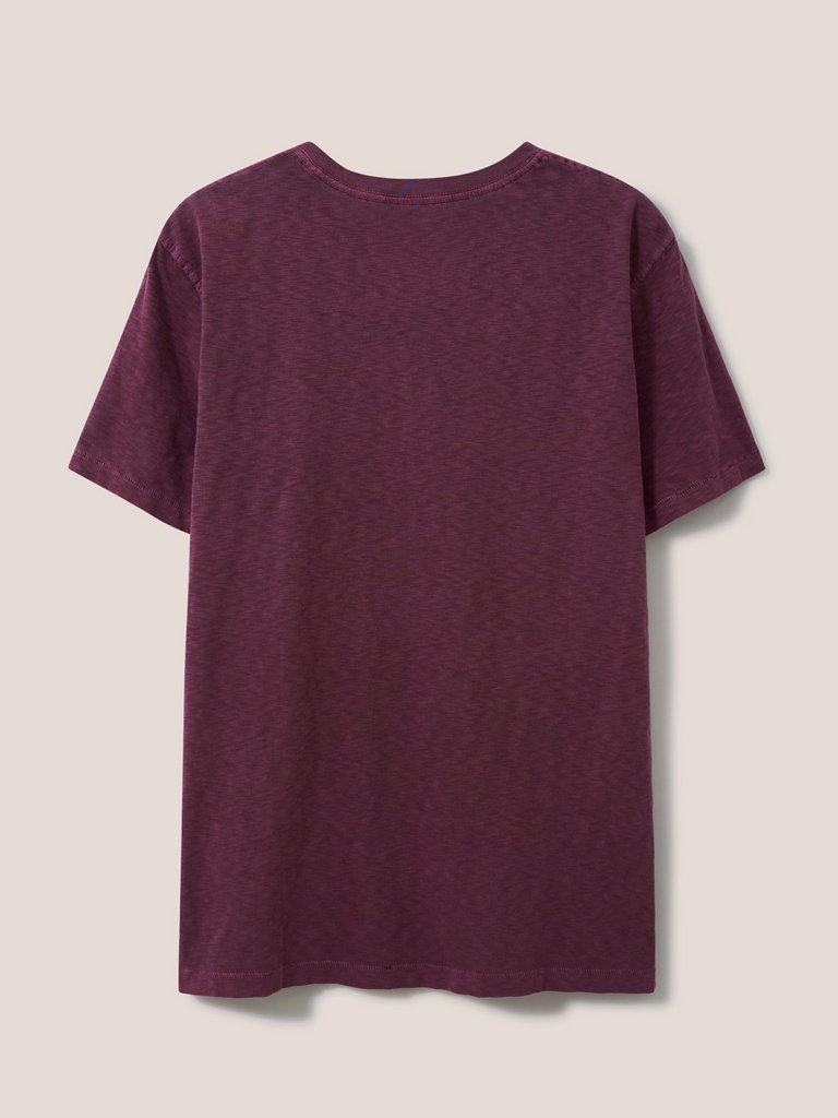 Abersoch Short Sleeve Tee in MID PLUM - FLAT BACK