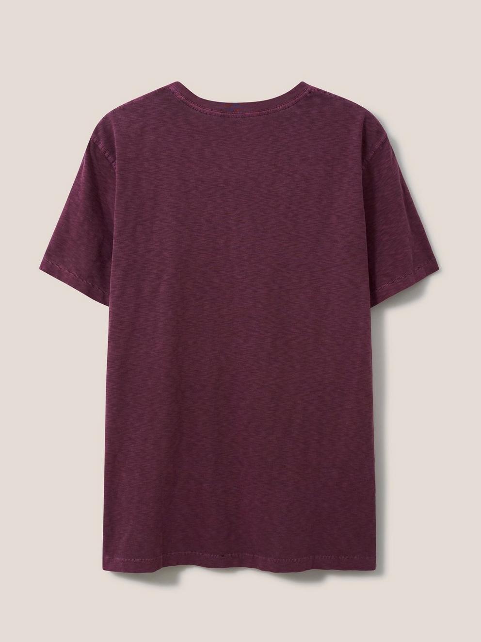 Abersoch Short Sleeve Tee in MID PLUM - FLAT BACK