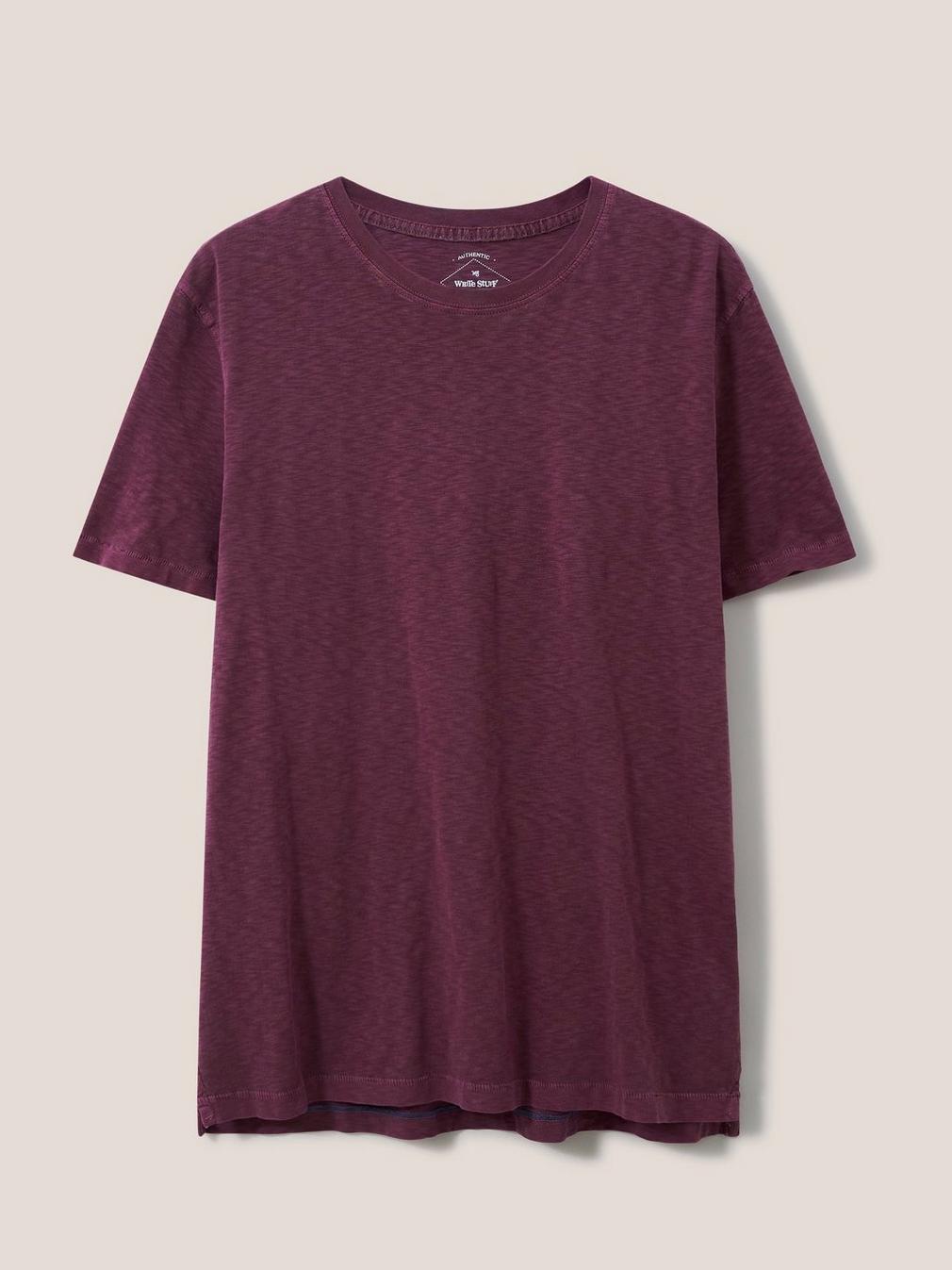 Abersoch Short Sleeve Tee in MID PLUM - FLAT FRONT