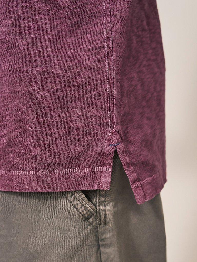 Abersoch Short Sleeve Tee in MID PLUM - MODEL DETAIL