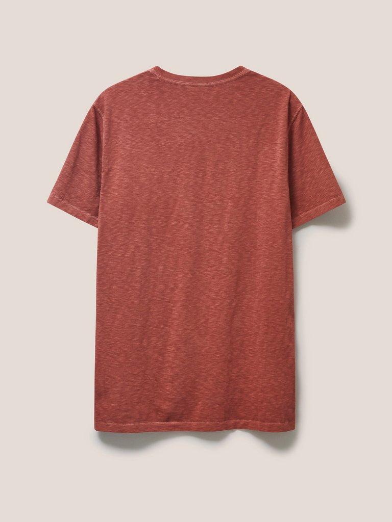 Abersoch Short Sleeve Tee in MID RED - FLAT BACK