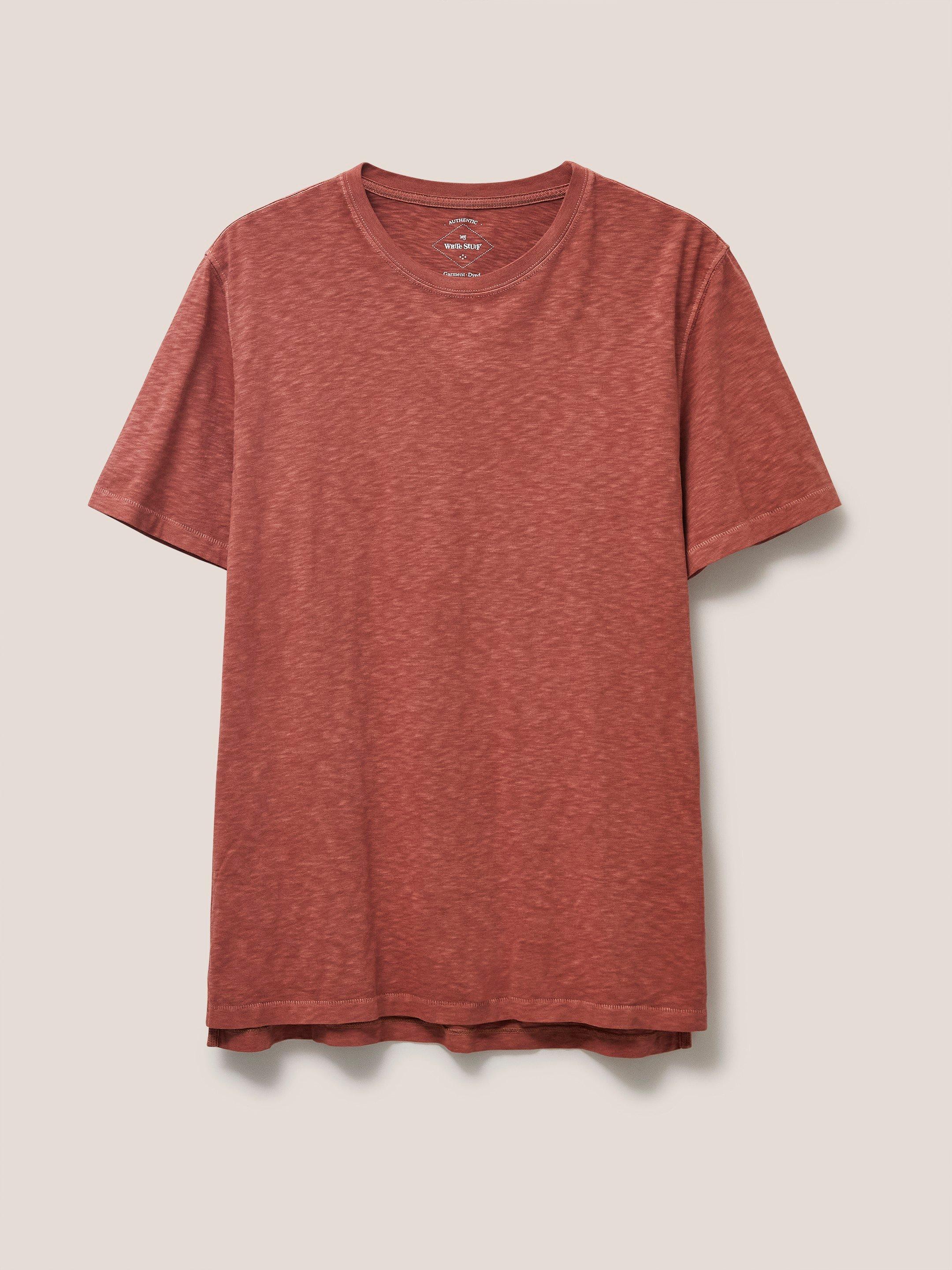 Abersoch Short Sleeve Tee in MID RED - FLAT FRONT
