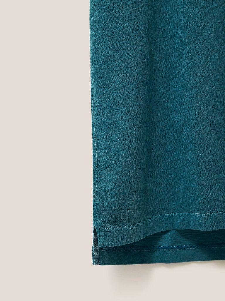 Abersoch Short Sleeve Tee in MID TEAL - FLAT DETAIL