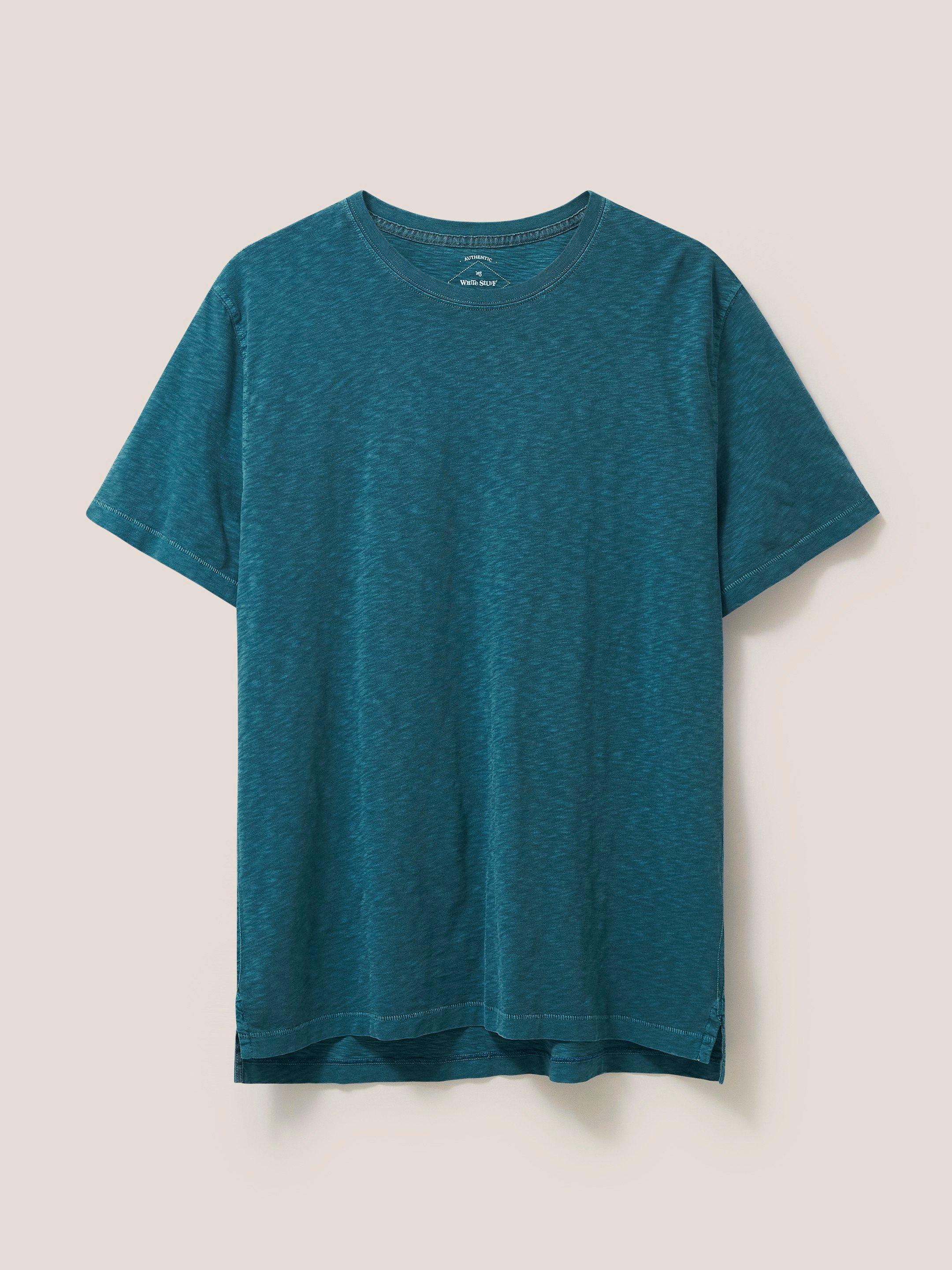 Abersoch Short Sleeve Tee in MID TEAL - FLAT FRONT