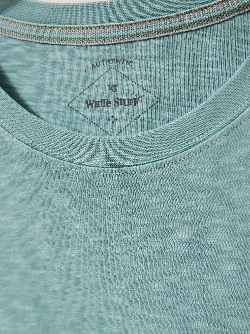 Abersoch Short Sleeve Tee in MINT GREEN - FLAT DETAIL
