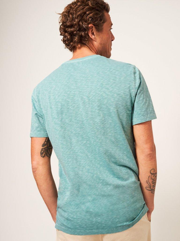 Abersoch Short Sleeve Tee in MINT GREEN - MODEL BACK